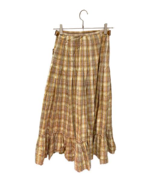 KANEKO ISAO（カネコ イサオ）KANEKO ISAO (カネコ イサオ) チェックラップスカート イエロー サイズ:不明(実寸サイズをご確認ください)の古着・服飾アイテム