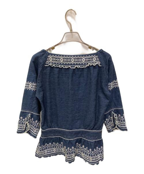 PINK HOUSE（ピンクハウス）PINK HOUSE (ピンクハウス) 刺繍デニムブラウス インディゴ サイズ:不明(実寸サイズをご確認ください)の古着・服飾アイテム