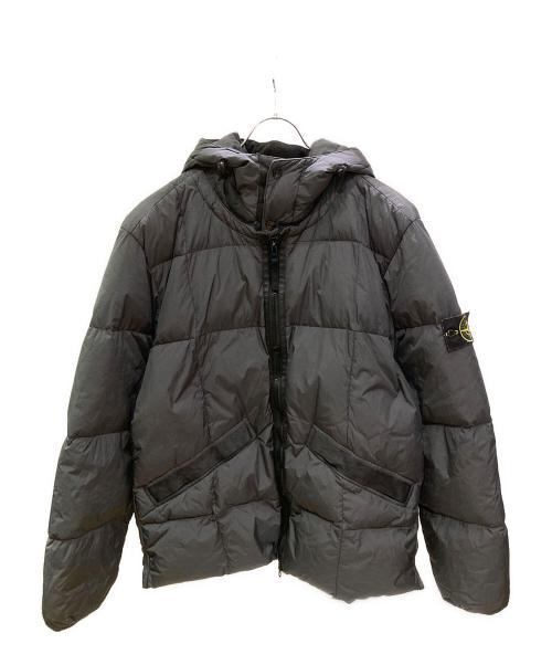 STONE ISLAND（ストーンアイランド）STONE ISLAND (ストーンアイランド) ガーメントダイナイロンフーデッドダウンジャケット グレー サイズ:XLの古着・服飾アイテム