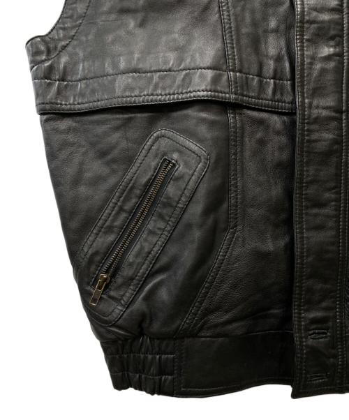 古着（フルギ）古着 (フルギ) レザーベスト ブラック サイズ:XXLの古着・服飾アイテム