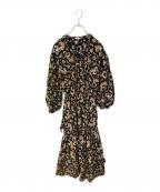 PINK HOUSEピンクハウス）の古着「花柄ワンピース」｜ブラック