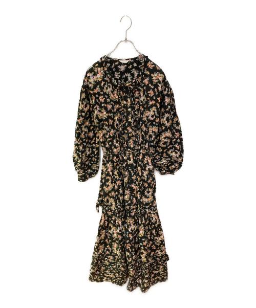 PINK HOUSE（ピンクハウス）PINK HOUSE (ピンクハウス) 花柄ワンピース ブラック サイズ:ーの古着・服飾アイテム