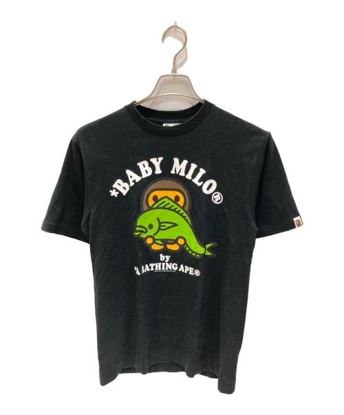 A BATHING APE（ア ベイシング エイプ）A BATHING APE (ア ベイシング エイプ) BABY MILO Tシャツ ブラック サイズ:Sの古着・服飾アイテム