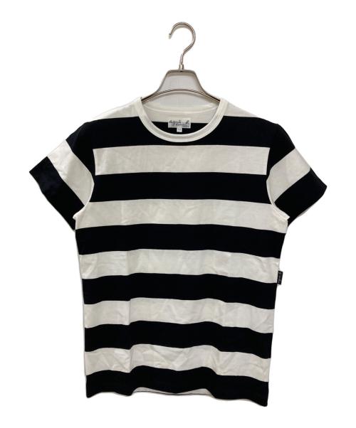 agnes b homme（アニエスベーオム）agnes b homme (アニエスベーオム) ボーダーTシャツ ブラック サイズ:不明(実寸サイズをご確認ください)の古着・服飾アイテム