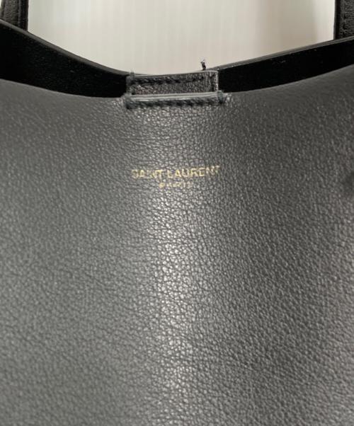 Saint Laurent Paris（サンローランパリ）Saint Laurent Paris (サンローランパリ) レザートートバッグ ブラックの古着・服飾アイテム