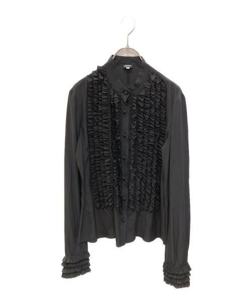VERSACE JEANS COUTURE（ヴェルサーチ ジーンズクチュール）VERSACE JEANS COUTURE (ヴェルサーチ ジーンズクチュール) フリルデザインブラウス ブラック サイズ:不明の古着・服飾アイテム