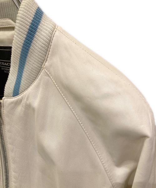 COACH（コーチ）COACH (コーチ) レザージャケット ホワイト サイズ:Lの古着・服飾アイテム