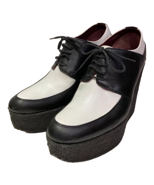 CELINE（セリーヌ）CELINE (セリーヌ) プラットフォームシューズ ブラック×ホワイト サイズ:24cmの古着・服飾アイテム