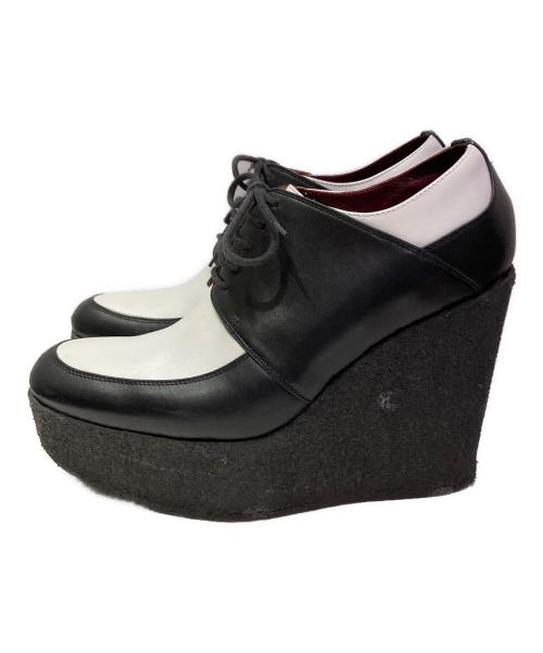 CELINE（セリーヌ）CELINE (セリーヌ) プラットフォームシューズ ブラック×ホワイト サイズ:24cmの古着・服飾アイテム