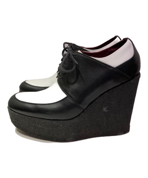 CELINE（セリーヌ）CELINE (セリーヌ) プラットフォームシューズ ブラック×ホワイト サイズ:38の古着・服飾アイテム