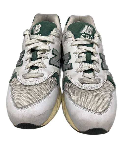 NEW BALANCE（ニューバランス）NEW BALANCE (ニューバランス) スニーカー ホワイト×グリーン サイズ:27㎝の古着・服飾アイテム