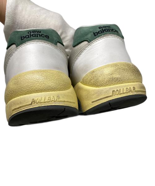NEW BALANCE（ニューバランス）NEW BALANCE (ニューバランス) スニーカー ホワイト×グリーン サイズ:27㎝の古着・服飾アイテム