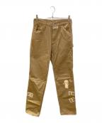 PINK HOUSEピンクハウス）の古着「キューピー刺繍ワッペンペインターパンツ」｜ブラウン