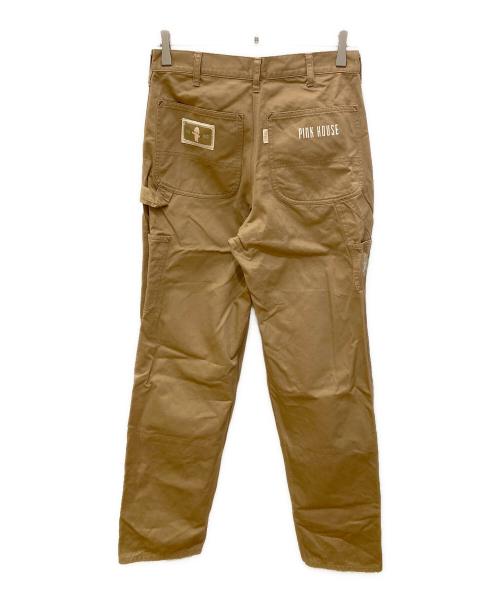 PINK HOUSE（ピンクハウス）PINK HOUSE (ピンクハウス) キューピー刺繍ワッペンペインターパンツ ブラウン サイズ:Mの古着・服飾アイテム