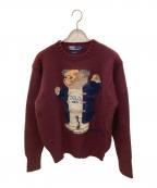 POLO RALPH LAURENポロ・ラルフローレン）の古着「古着ダッフルポロベアウールニット」｜ボルドー