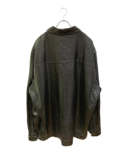 POLO RALPH LAUREN（ポロ・ラルフローレン）POLO RALPH LAUREN (ポロ・ラルフローレン) 90'sラムレザースイングトップ ブラック サイズ:2XLTの古着・服飾アイテム