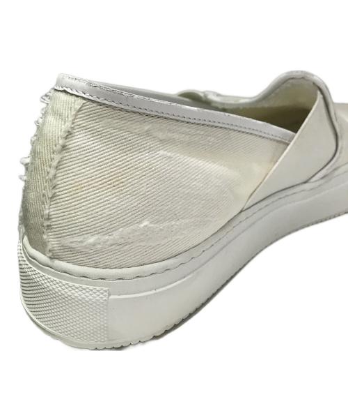 PHILIPPE MODEL（フィリップ モデル）PHILIPPE MODEL (フィリップ モデル) ダメージ加工スリッポン ホワイト サイズ:42の古着・服飾アイテム