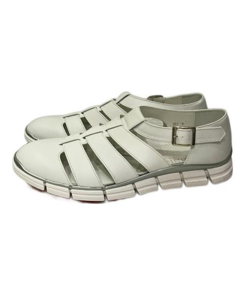 1piu1uguale3（ウノピュウノウグァーレトレ）1piu1uguale3 (ウノピュウノウグァーレトレ) レザー編みシューズ ホワイト サイズ:9の古着・服飾アイテム