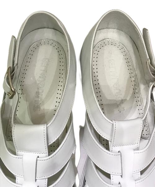 1piu1uguale3（ウノピュウノウグァーレトレ）1piu1uguale3 (ウノピュウノウグァーレトレ) レザー編みシューズ ホワイト サイズ:9の古着・服飾アイテム