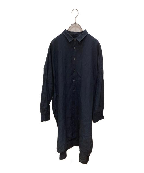 journal standard luxe（ジャーナルスタンダード ラックス）journal standard luxe (ジャーナルスタンダード リュクス) 40リネン チュニックシャツ ネイビー サイズ:不明(実寸サイズを実寸サイズをご確認ください)の古着・服飾アイテム