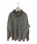 journal standard luxeジャーナルスタンダード ラックス）の古着「ギンガムフリルブラウス」｜ブラック