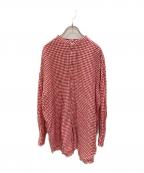 journal standard luxeジャーナルスタンダード ラックス）の古着「リネンギンガム スタンドカラーシャツ」｜レッド