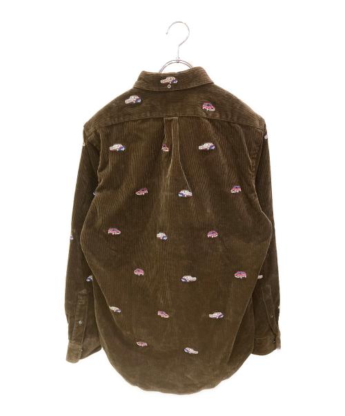 RALPH LAUREN（ラルフローレン）RALPH LAUREN (ラルフローレン) PALACE (パレス) 車刺繍コーデュロイシャツ ブラウン サイズ:Mの古着・服飾アイテム