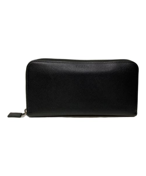PRADA（プラダ）PRADA (プラダ) サフィアーノ ロングウォレット ブラックの古着・服飾アイテム