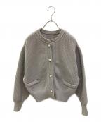 BEARDSLEYビアズリー）の古着「パール釦ショートカーディガン」｜グレー