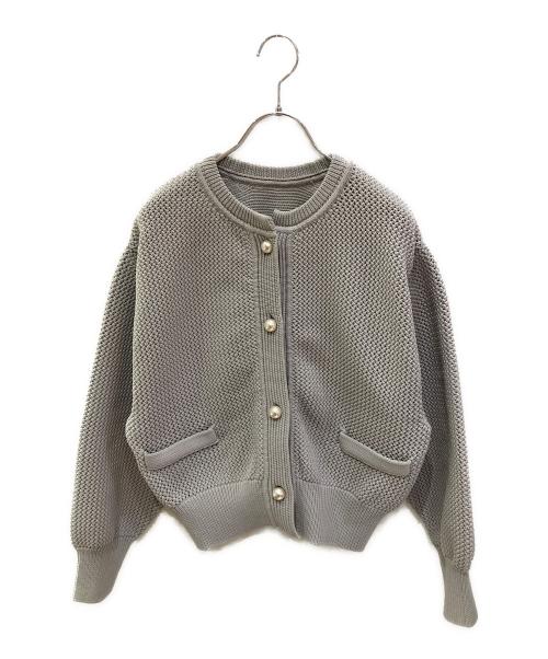 BEARDSLEY（ビアズリー）BEARDSLEY (ビアズリー) パール釦ショートカーディガン グレー サイズ:Freeの古着・服飾アイテム