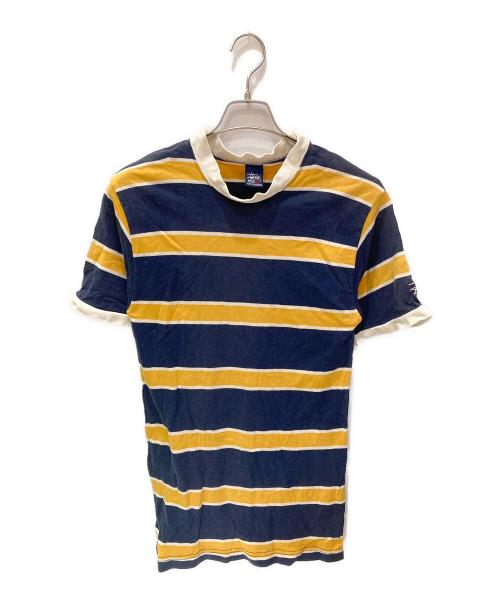 OLD STUSSY（オールドステューシー）OLD STUSSY (オールドステューシー) 半袖Tシャツ ネイビー×イエロー サイズ:Mの古着・服飾アイテム