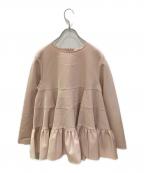 YORIヨリ）の古着「ティアードギャザーブラウス」｜ピンク