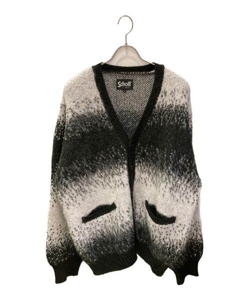 Schott（ショット）Schott (ショット) オンブレモヘヤカーディガン ホワイト×ブラック サイズ:XLの古着・服飾アイテム