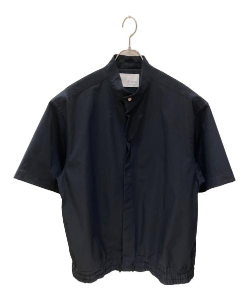 A + TOKYO（エープラス トウキョウ）A + TOKYO (エープラス トウキョウ) SOLOTEXスタンドカラーシャツ ネイビー サイズ:2の古着・服飾アイテム