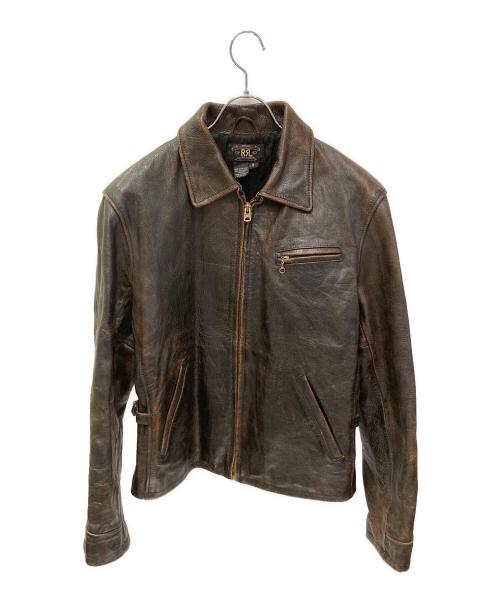 RRL（ダブルアールエル）RRL (ダブルアールエル) レザージップアップジャケット ブラウン サイズ:Sの古着・服飾アイテム