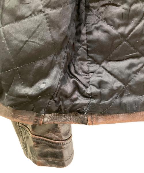 RRL（ダブルアールエル）RRL (ダブルアールエル) レザージップアップジャケット ブラウン サイズ:Sの古着・服飾アイテム