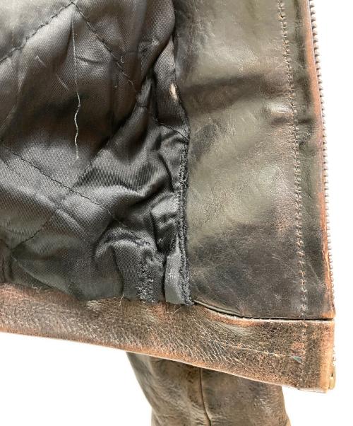 RRL（ダブルアールエル）RRL (ダブルアールエル) レザージップアップジャケット ブラウン サイズ:Sの古着・服飾アイテム