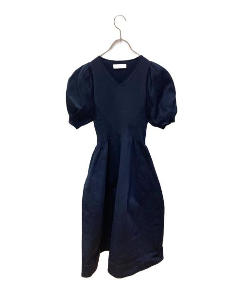 CELFORD（セルフォード）CELFORD (セルフォード) ホールガーメントボリューム袖ワンピース ネイビー サイズ:36の古着・服飾アイテム