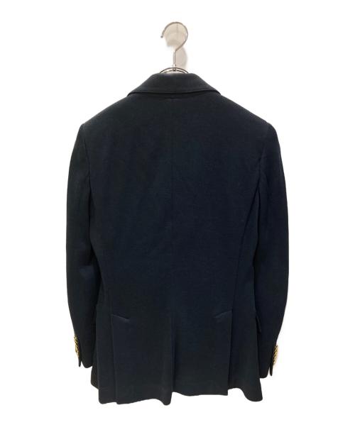 POLO RALPH LAUREN（ポロ・ラルフローレン）POLO RALPH LAUREN (ポロ・ラルフローレン) ロゴ刺繍スウェット金釦ブレザー ネイビーの古着・服飾アイテム