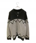 stussyステューシー）の古着「ジップアップニットジャケット」｜グレー