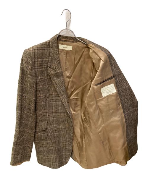 WRYHT（ライト）WRYHT (ライト) チェックテーラードジャケット ブラウン サイズ:2の古着・服飾アイテム