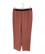 Maison Margielaメゾンマルジェラ）の古着「ウエストリブセンタープレスギャザーテーパードスラックス」｜ピンク