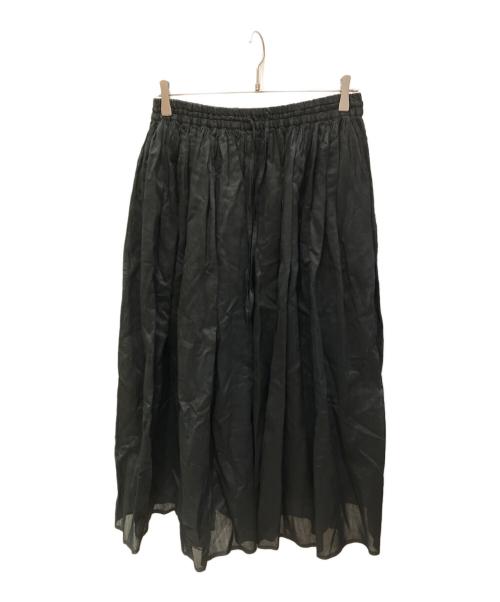 maison de soil（メゾンドソイル）maison de soil (メゾンドソイル) コットンシルクギャザースカート ブラック サイズ:2の古着・服飾アイテム
