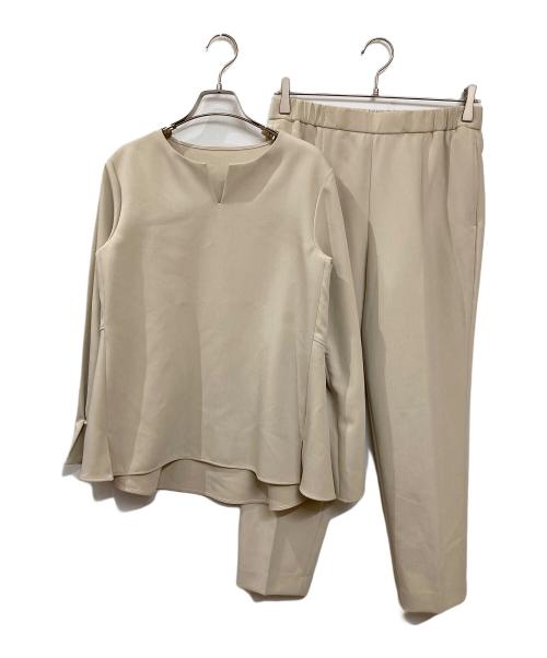 PLST（プラステ）PLST (プラステ) フェイクパールカフスブラウスパンツセットアップ アイボリー サイズ:Mの古着・服飾アイテム