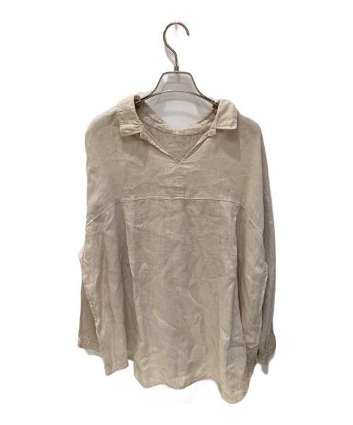 nest Robe（ネストローブ）nest Robe (ネストローブ) リネンスキッパー2WAYブラウス ベージュ サイズ:FREEの古着・服飾アイテム