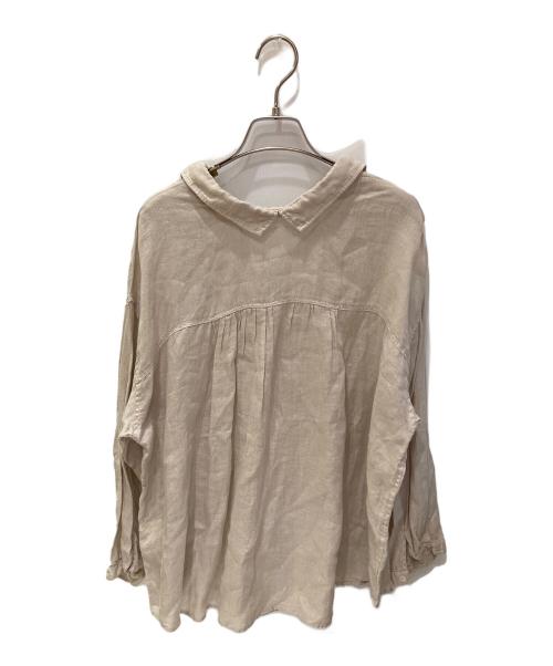 nest Robe（ネストローブ）nest Robe (ネストローブ) リネンスキッパー2WAYブラウス ベージュ サイズ:FREEの古着・服飾アイテム