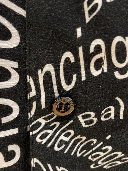 BALENCIAGA（バレンシアガ）BALENCIAGA (バレンシアガ) Logo patterned shirt ブラック サイズ:38の古着・服飾アイテム