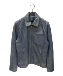 knackered（ナッカード）の古着「USED加工レザージャケット」｜ネイビー