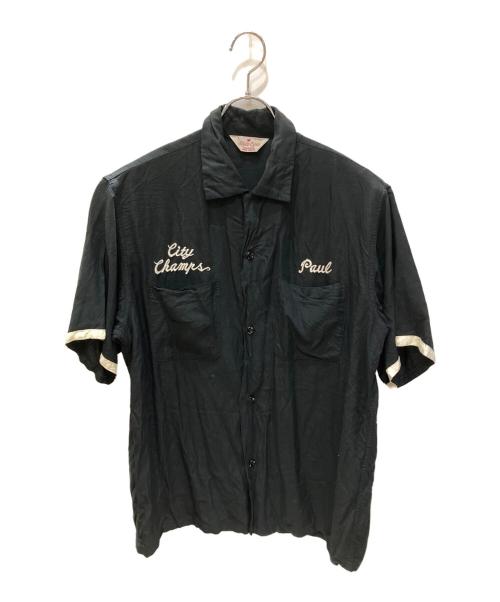 STYLE EYES（スタイルアイズ）STYLE EYES (スタイルアイズ) LOONEY TUNES (ルーニーチューンズ) ロードランナー刺繍ボーリングシャツ ブラック サイズ:Lの古着・服飾アイテム