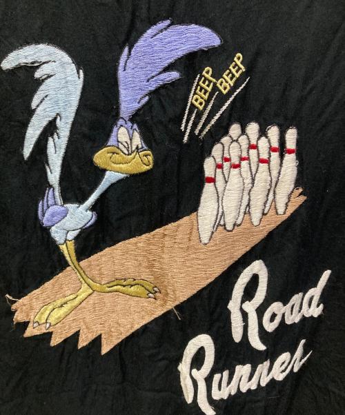 STYLE EYES（スタイルアイズ）STYLE EYES (スタイルアイズ) LOONEY TUNES (ルーニーチューンズ) ロードランナー刺繍ボーリングシャツ ブラック サイズ:Lの古着・服飾アイテム